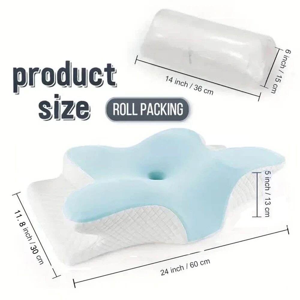 kf-S0db2a439221b4658b7857861ff61a050g SereniRest Butterfly Contour Memory Foam Pillow