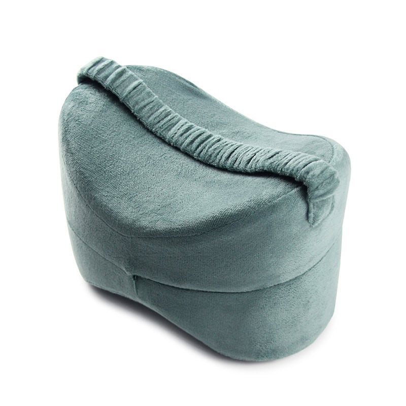 Ergonomic knee pillow with strap