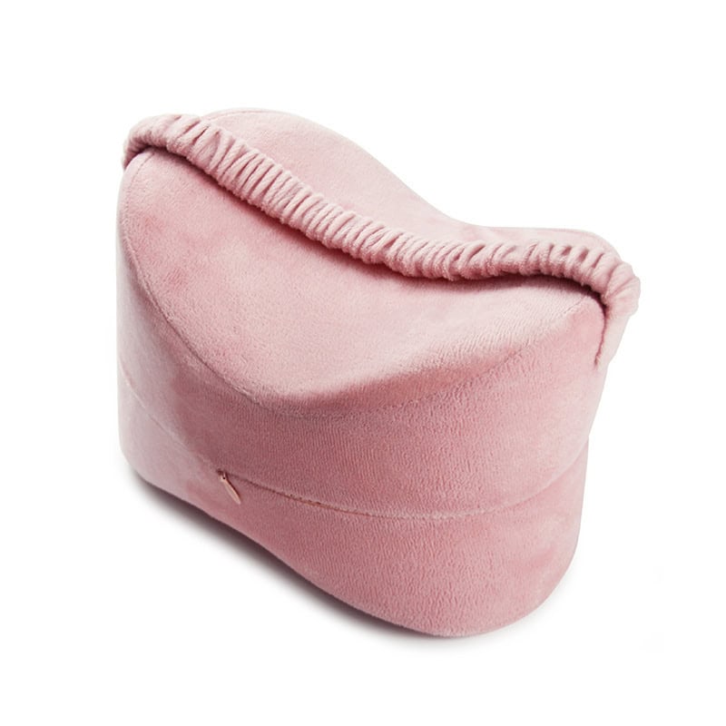 Pink velour knee pillow