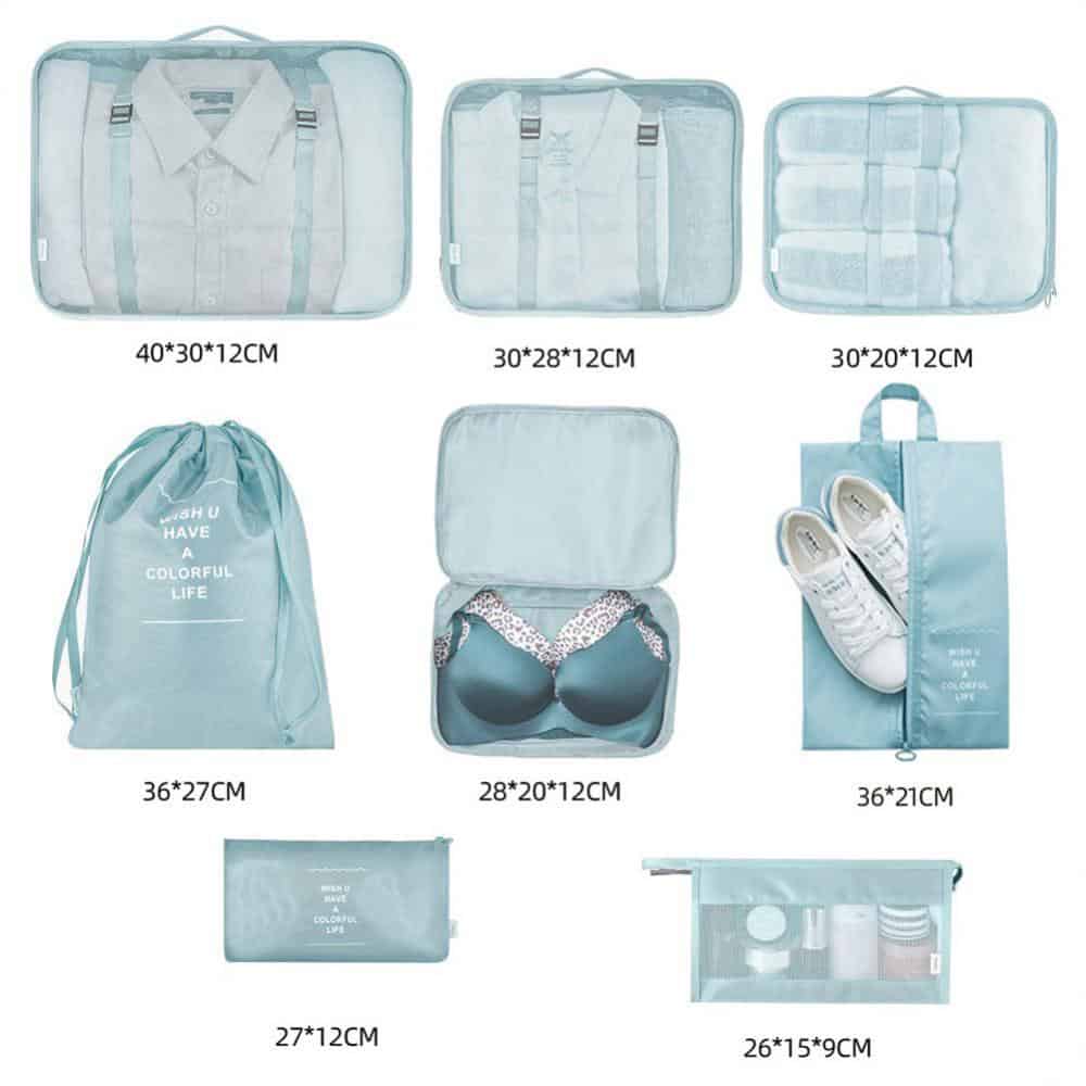 Travel packing cubes and bags