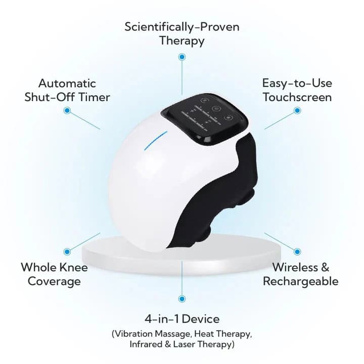 Knee massager with therapy features