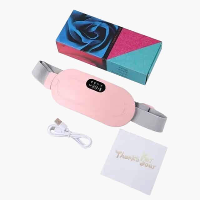 Menstrual-Heating-Pad-Abdominal-Massager-Smart-Warm-Palace-Belt-Waist-Vibration-Massage-Device-for-Cramps-Period.jpg_640x640-1 Pink massager with digital display