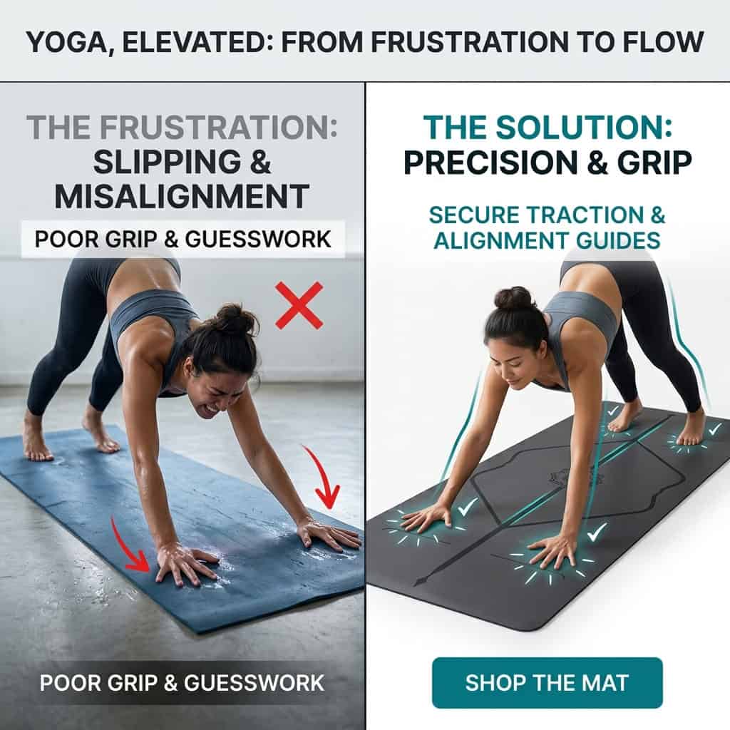Yoga mat precision and grip.