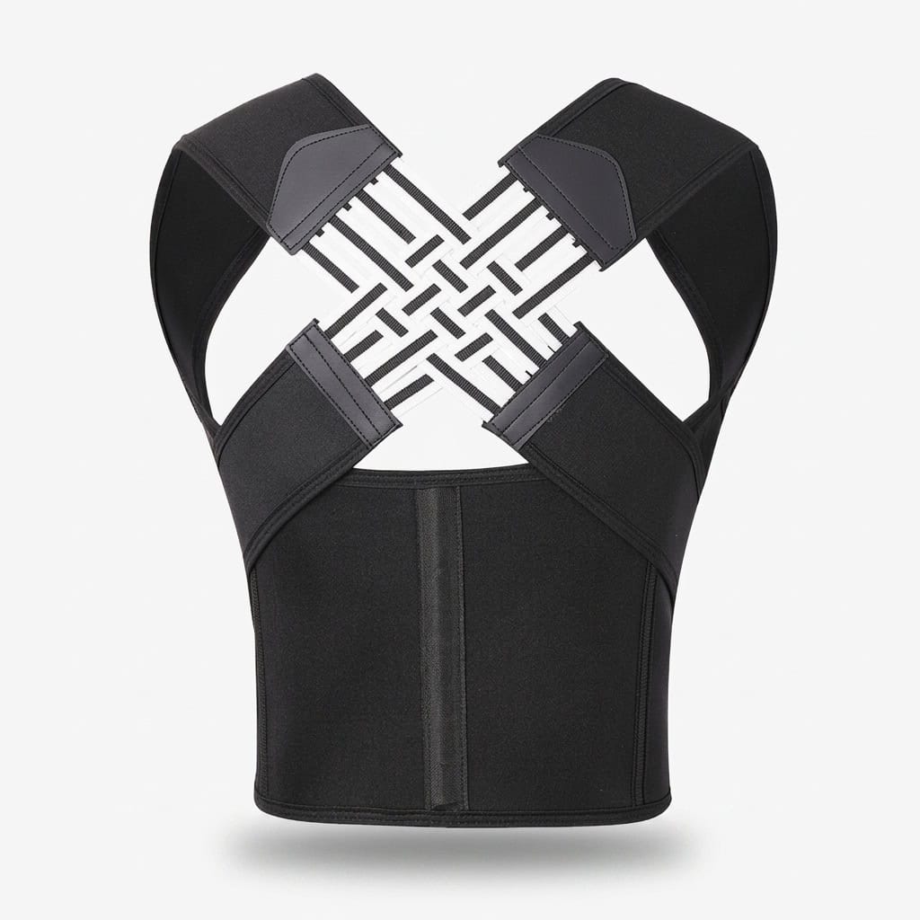 black posture corrector vest