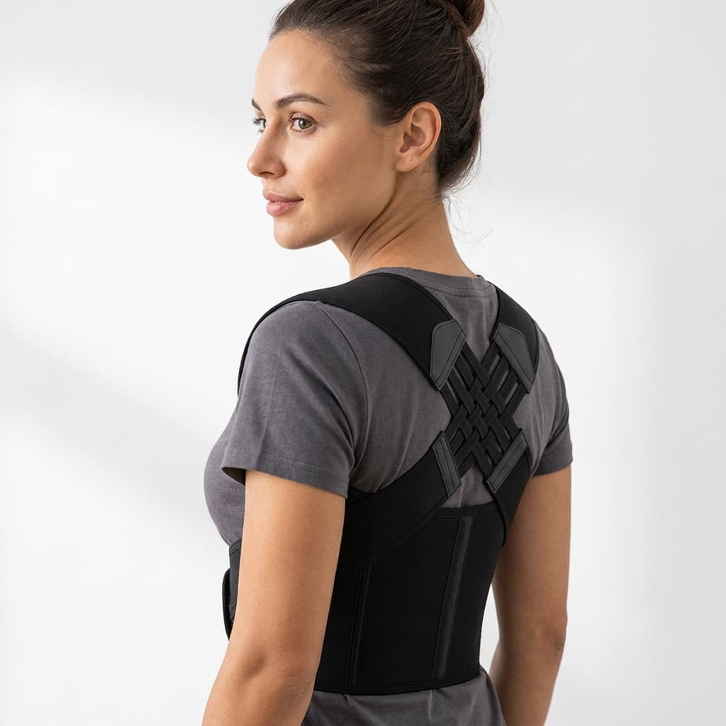 rodusuite adjustable posture corrector brace Woman wearing posture corrector