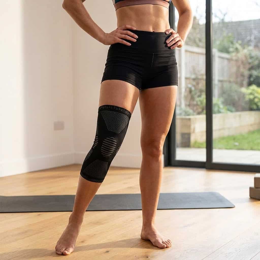 Black knee support brace