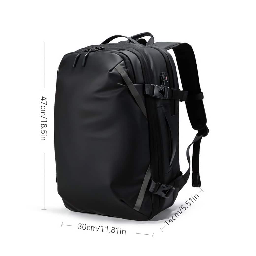 men's vacuum compression backpack multifunctional travel Black travel backpack with dimensions