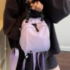 Mini Lightweight Multi-Compartment Nylon Bag, Stylish Convertible Backpack Crossbody Handbag